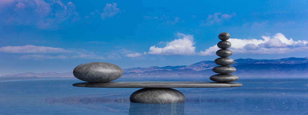 balancing stack of Zen stones