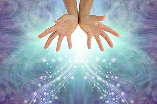 hands with healing energy